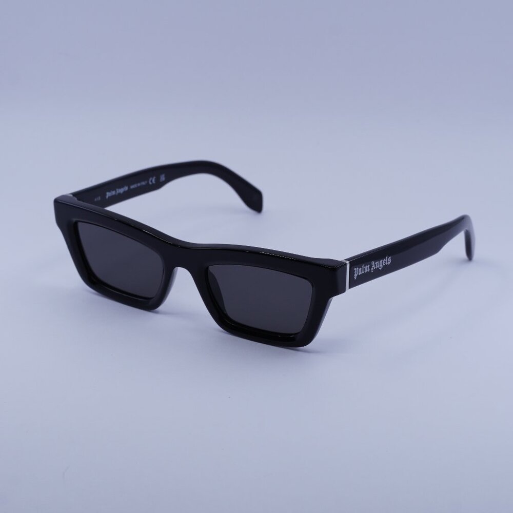 Palm Angels PERI108 MELROSE 1007 Sunglasses Black Cat Eye Frame, Grey Lenses